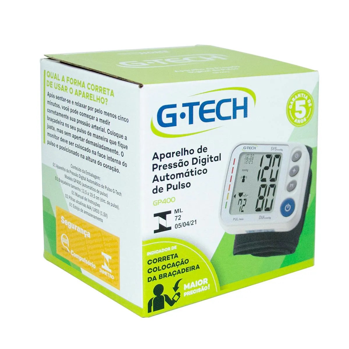 Aparelho de Pressão Digital Automático de Pulso G-Tech GP400