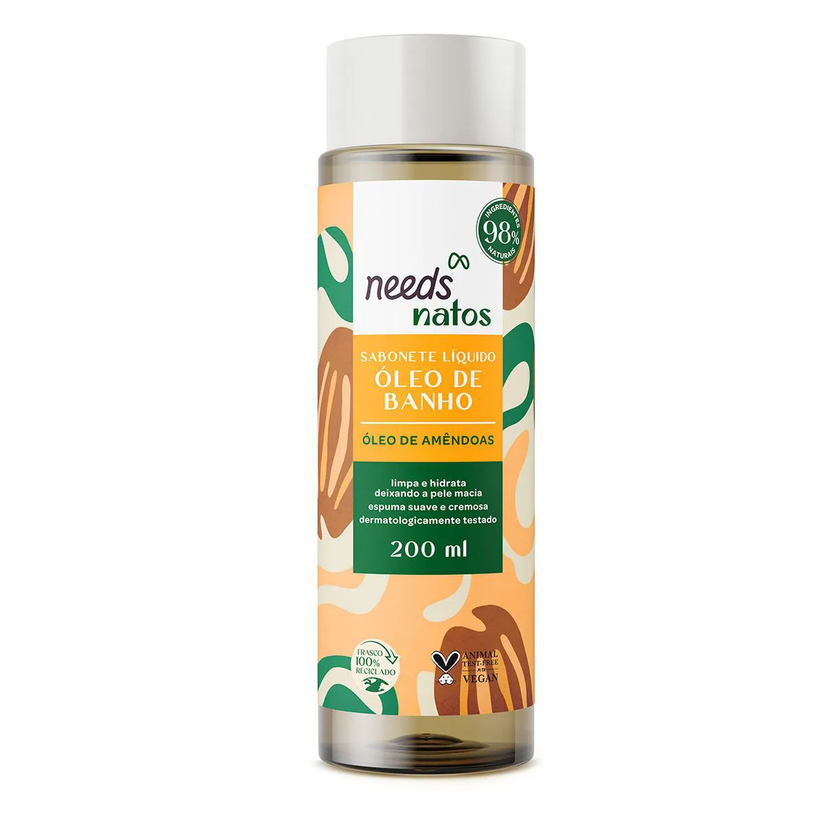 Sabonete Líquido Óleo de Banho Needs Natos Amêndoas 200ml