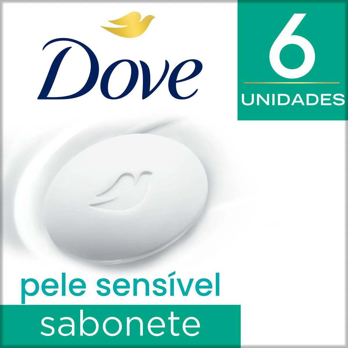 Kit Sabonete em Barra Dove Pele Sensível 90g 6 unidades
