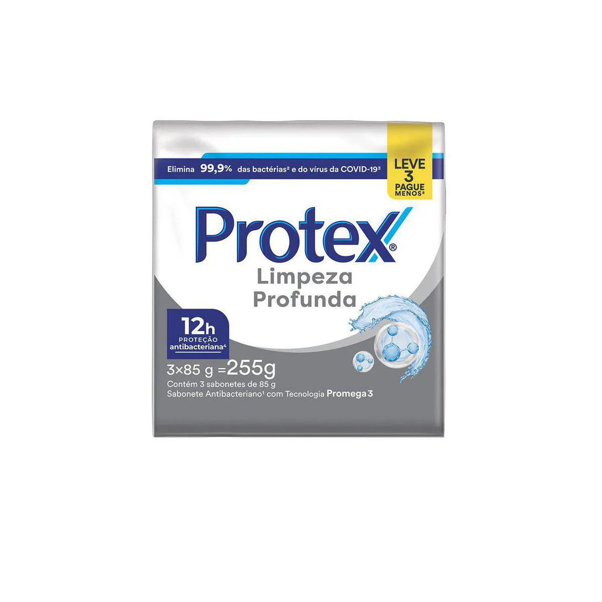 Sabonete em Barra Protex Limpeza Profunda 85g 3 unidades