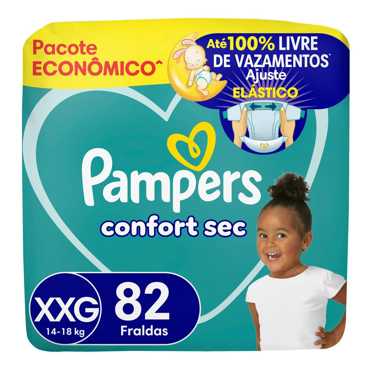 Fralda Pampers Confort Sec XXG 82 unidades