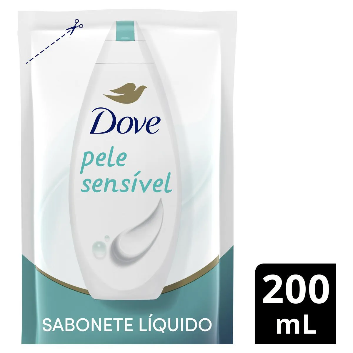 Refil Sabonete Líquido Dove Pele Sensível com Glicerina 200ml