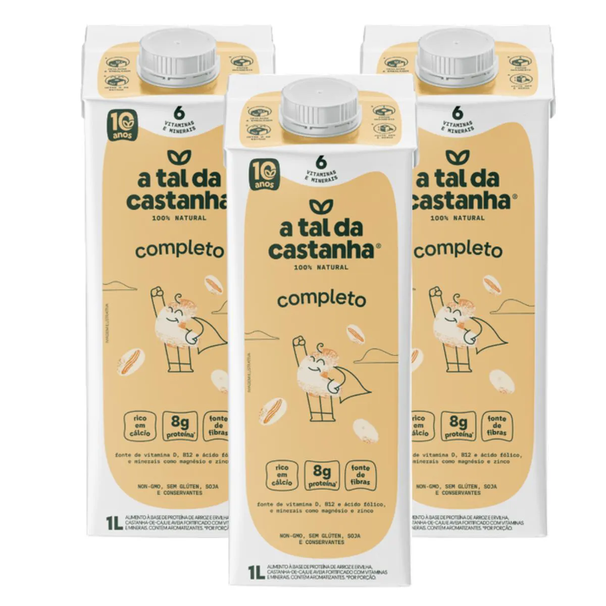 3X Bebida Vegetal Completo a Tal da Castanha 1 Litro