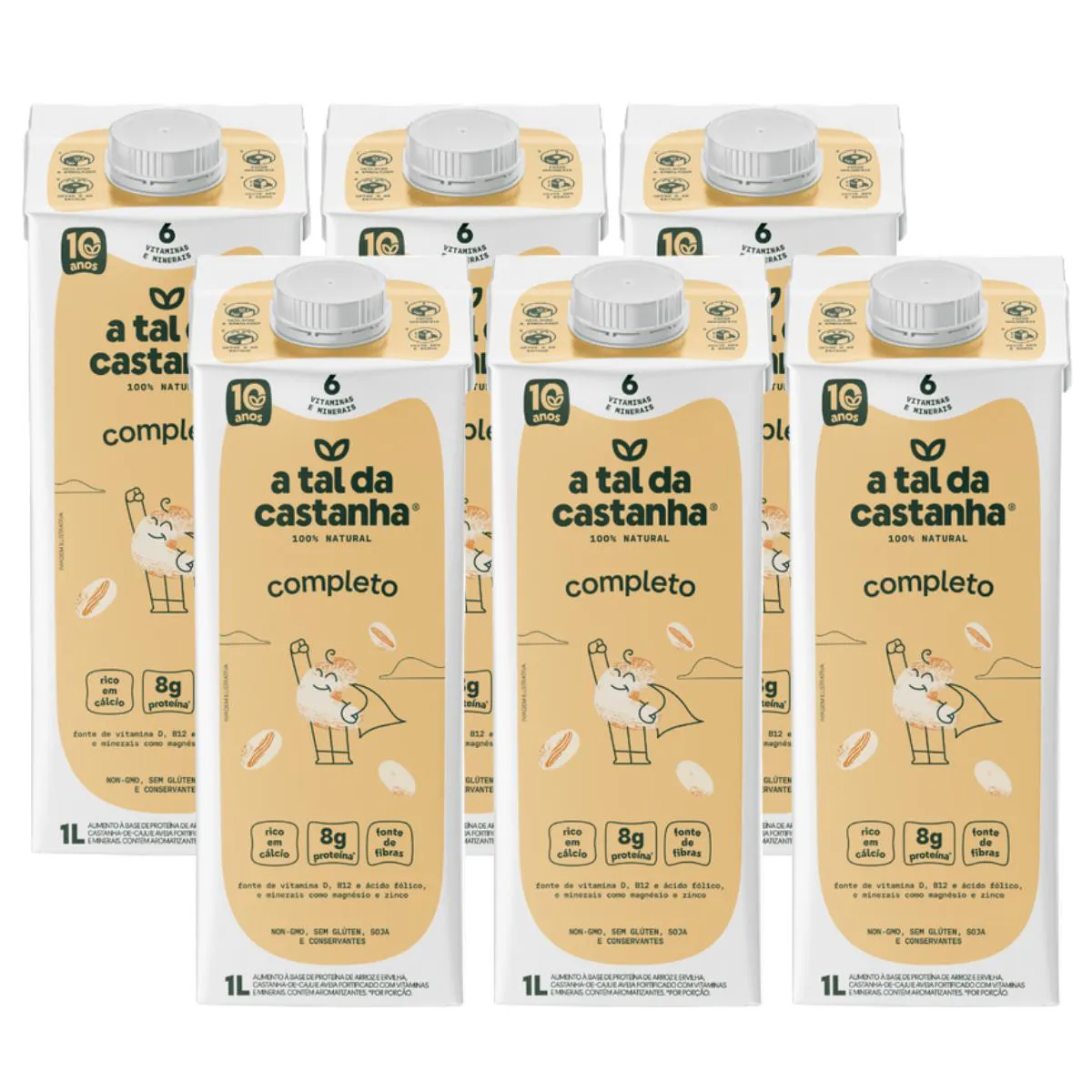 6X Bebida Vegetal Completo a Tal da Castanha 1 Litro