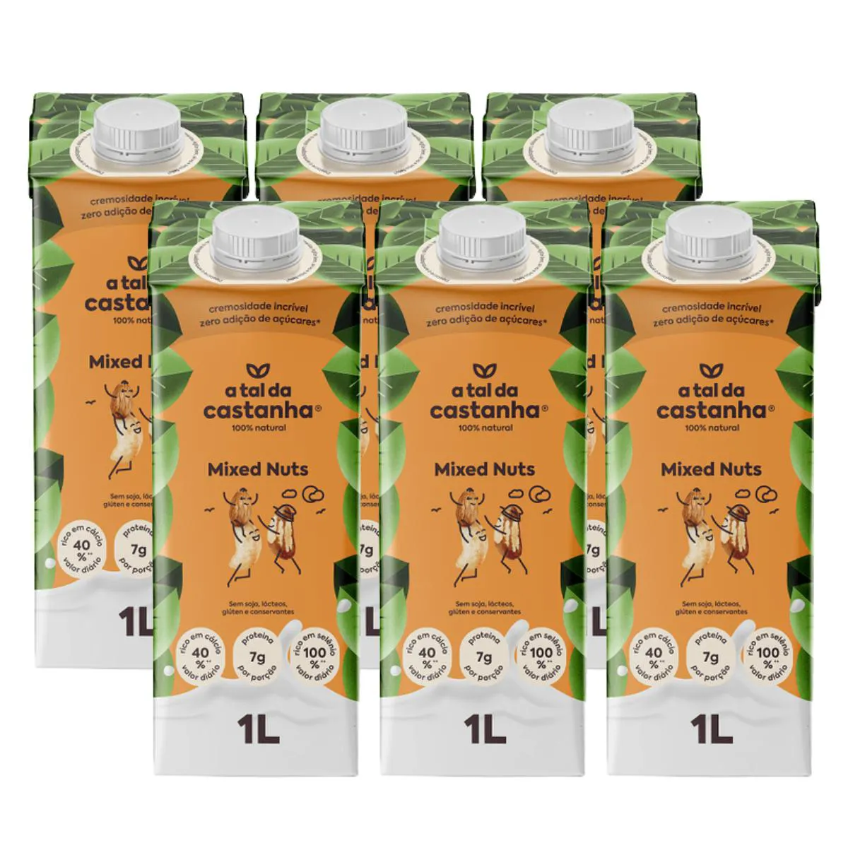 6x Bebida Vegetal Mixed Nuts a Tal da Castanha 1 Litro