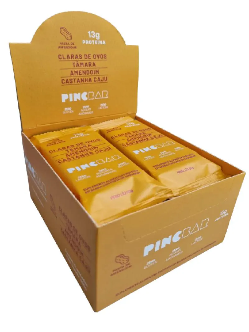 Barra de Proteína Pasta de Amendoim sem Açúcar 50G Pincbar 12 unidades