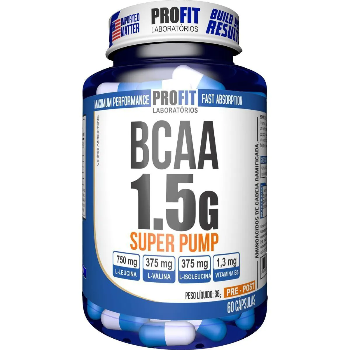 Bcaa Super Pump 1,5G – 60 Cápsulas – Profit