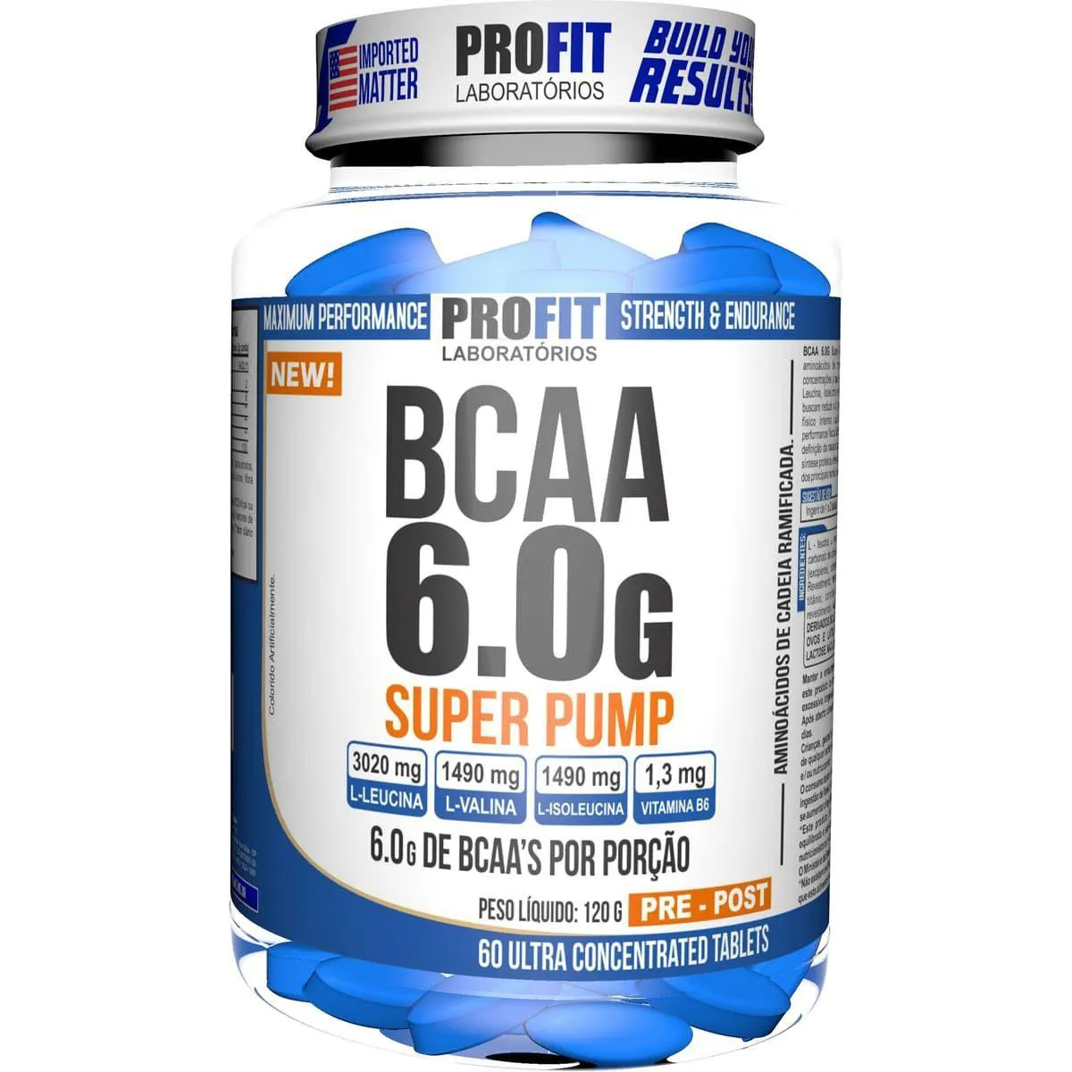 BCAA SUPER PUMP 6G – 60 TABLETES – PROFIT
