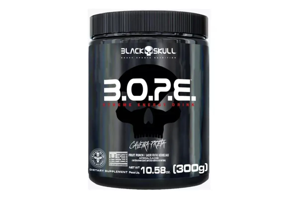 Bope Pré Treino Black Skull Punch Frutas Vermelhas 300g