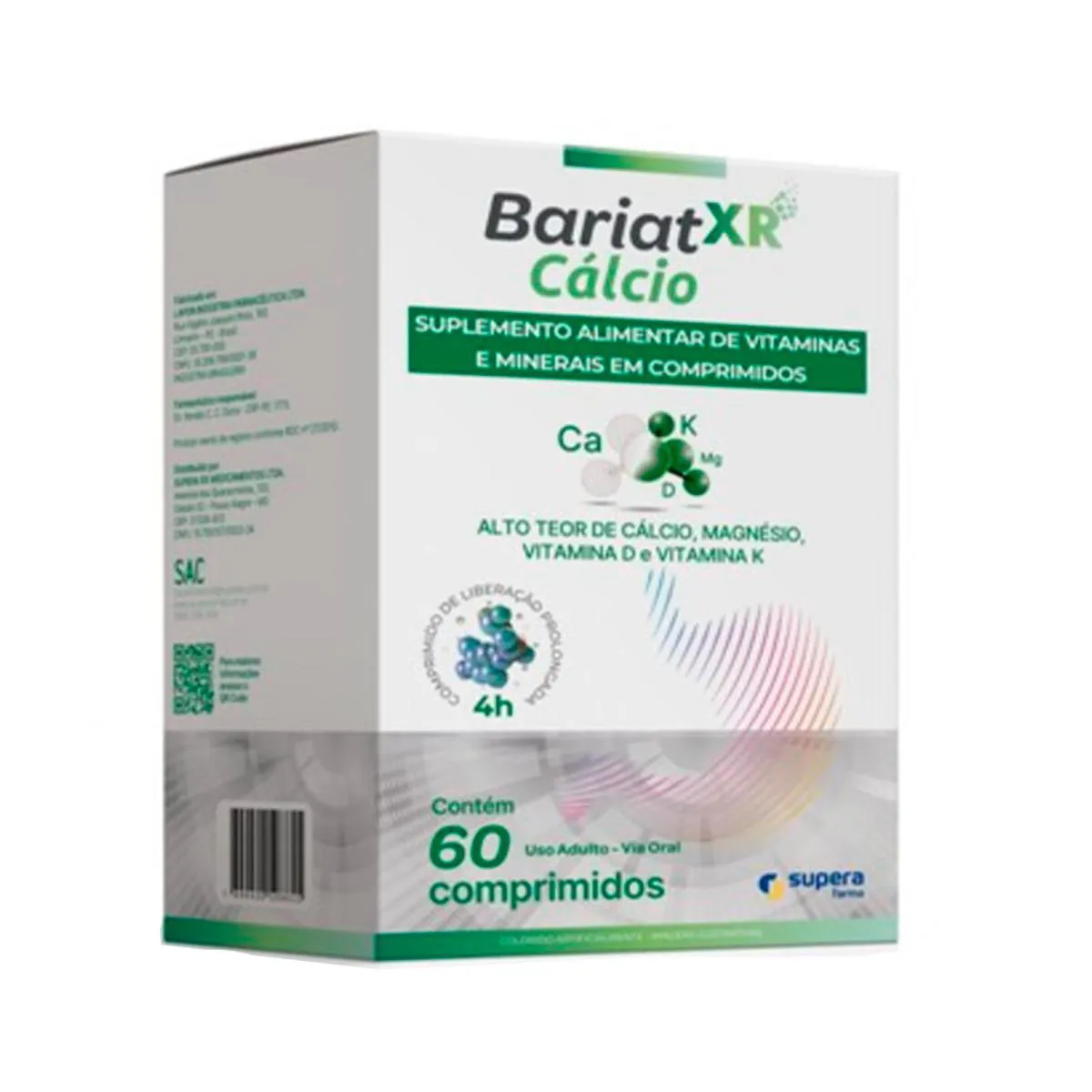 Cálcio Bariat XR com 60 Comprimidos de Liberação Prolongada