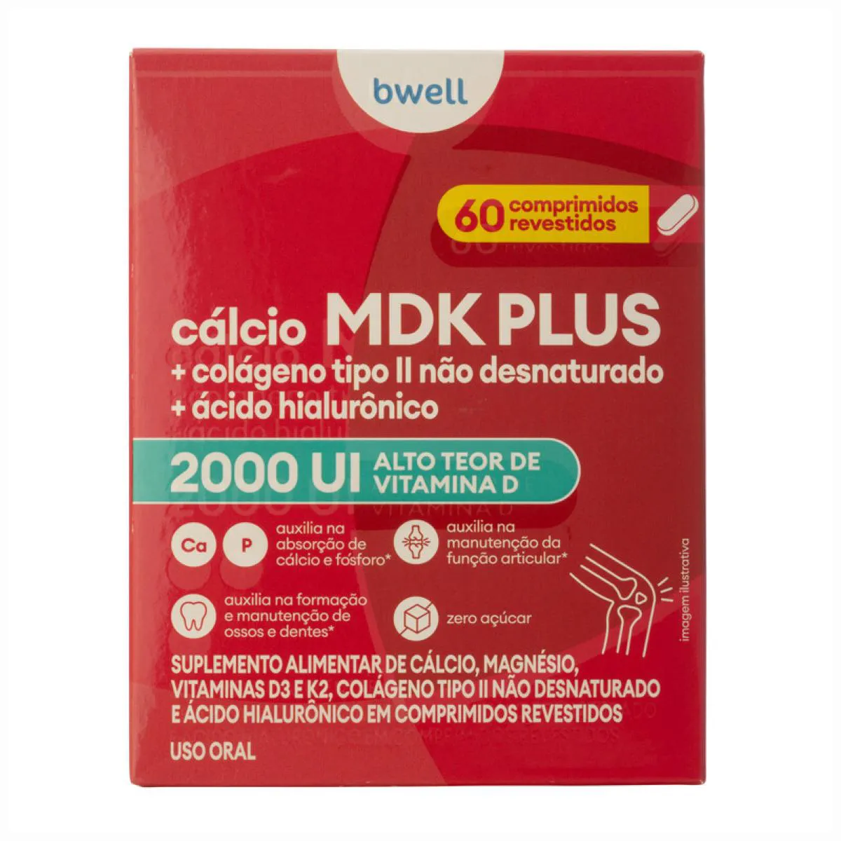 Cálcio MDK Plus bwell 60 Comprimidos