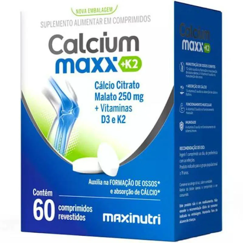 Calcium Maxx K2 250mg 60 Comprimidos Maxinutri
