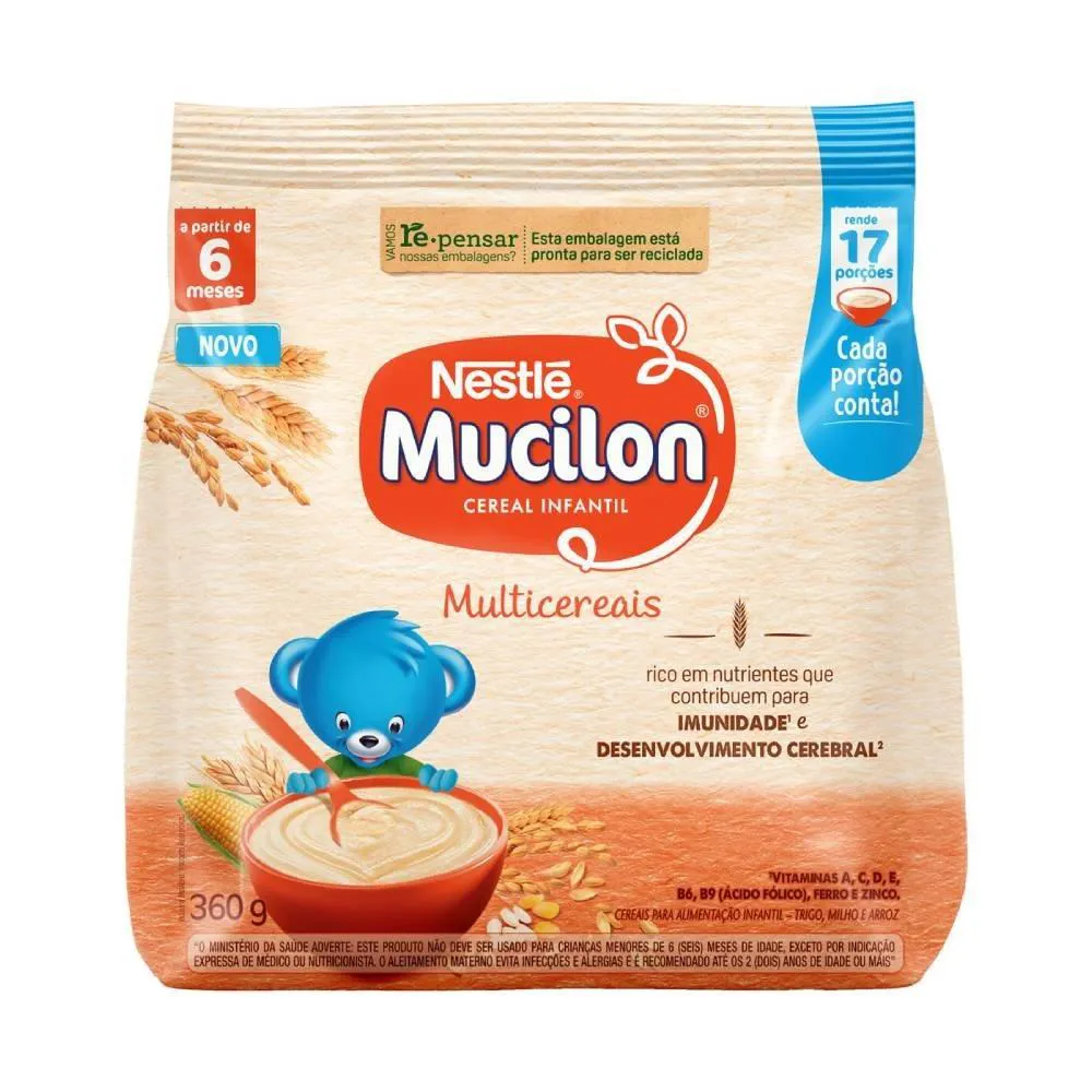Cereal Infantil Mucilon de Cereais 360g – Embalagem com 9 unidades