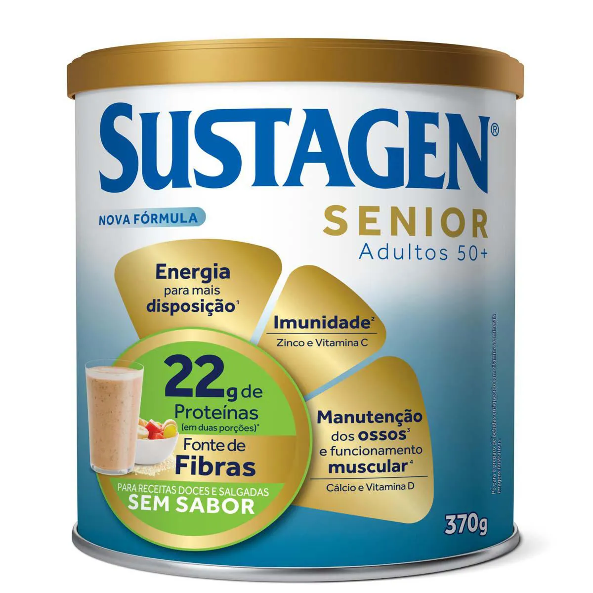 Complemento Alimentar Sustagen Senior Adultos 50+ Sem Sabor 370g