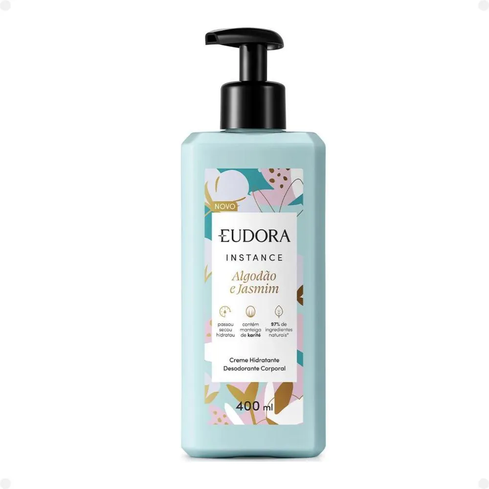 Creme Hidratante Corporal Eudora Instance Algodão e Jasmim 400ml