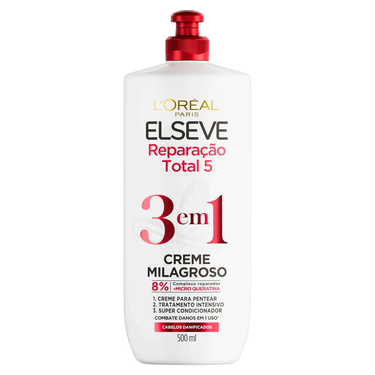 Creme Milagroso Elseve 3 em 1 Reparação Total 5 Reparação Intensa em Um Único Passo 500ml