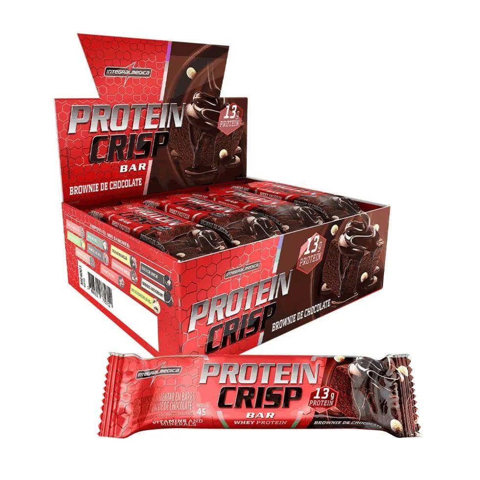 Crisp Bar Caixa 12 Unidades (540g) – Sabor: Brownie de Chocolate