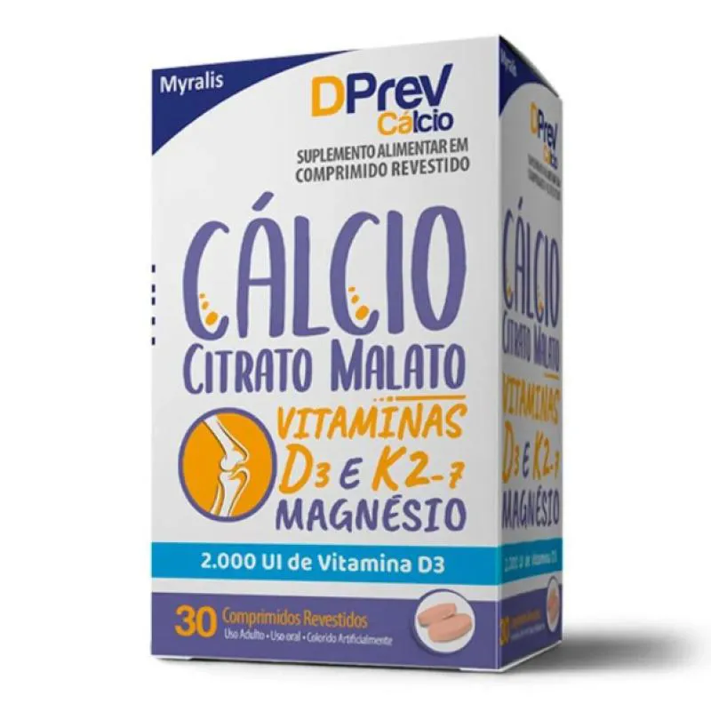 Dprev Cálcio 2.000Ui Suplemento Alimentar Myralis 30Cpr