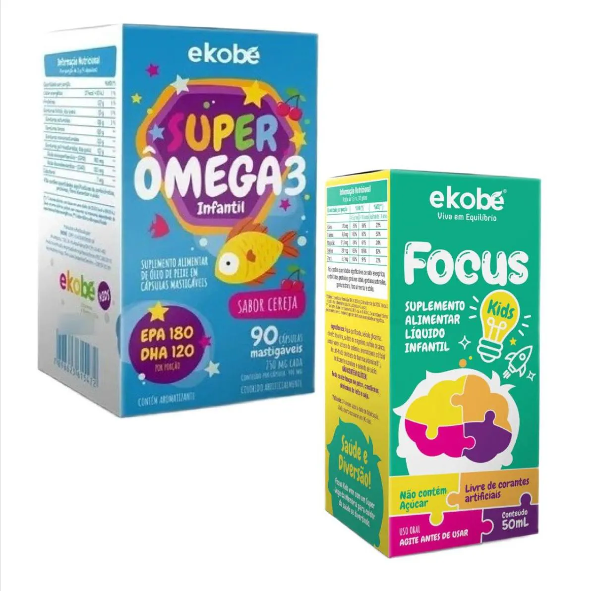 Focus Kids para Memória + Super Ômega 3 Infantil – Ekobé Kids
