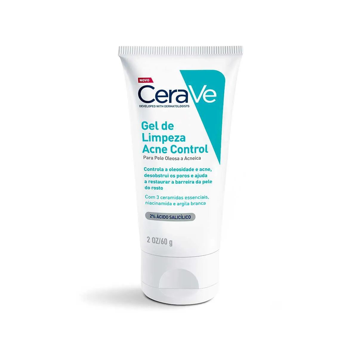 Gel de Limpeza Cerave Acne Control Pele Oleosa a Acneica Tratamento Antiacne com Ácido Salicílico 60g