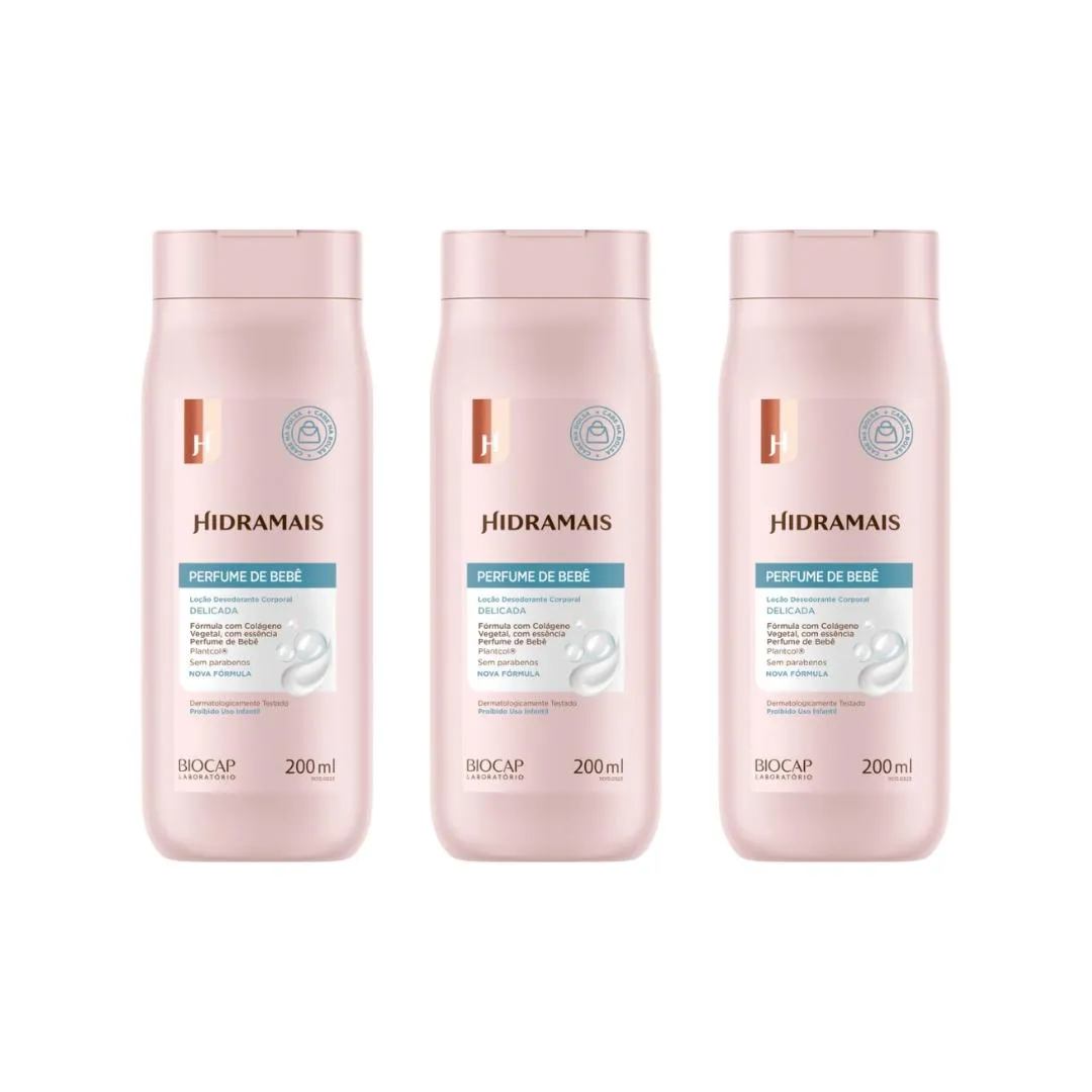 HIDRATANTE CORPORAL HIDRAMAIS 200ML PERFUME BEBE – KIT C/3UN