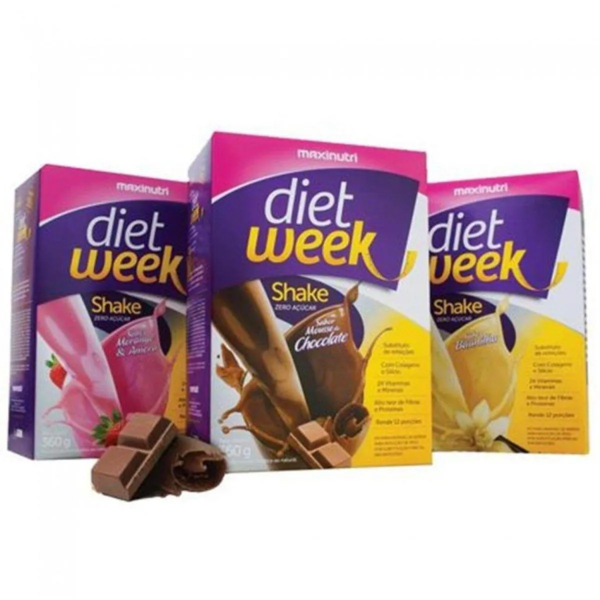 Kit 03 Diet Week Shake Sabores – Maxinutri