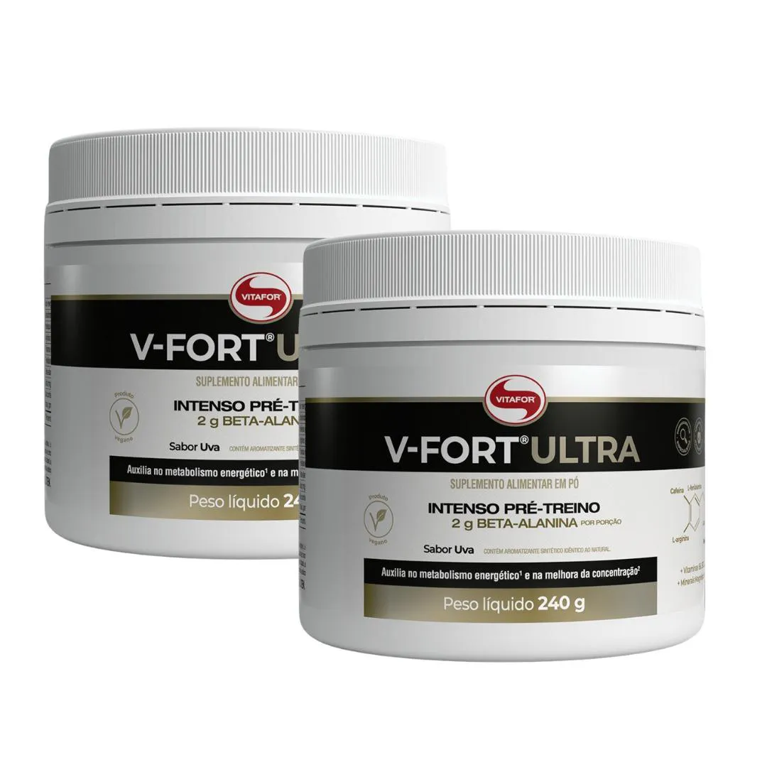 KIT 2 V-FORT ULTRA SABOR UVA (INTENSO PRÉ-TREINO) – 240G – VITAFOR