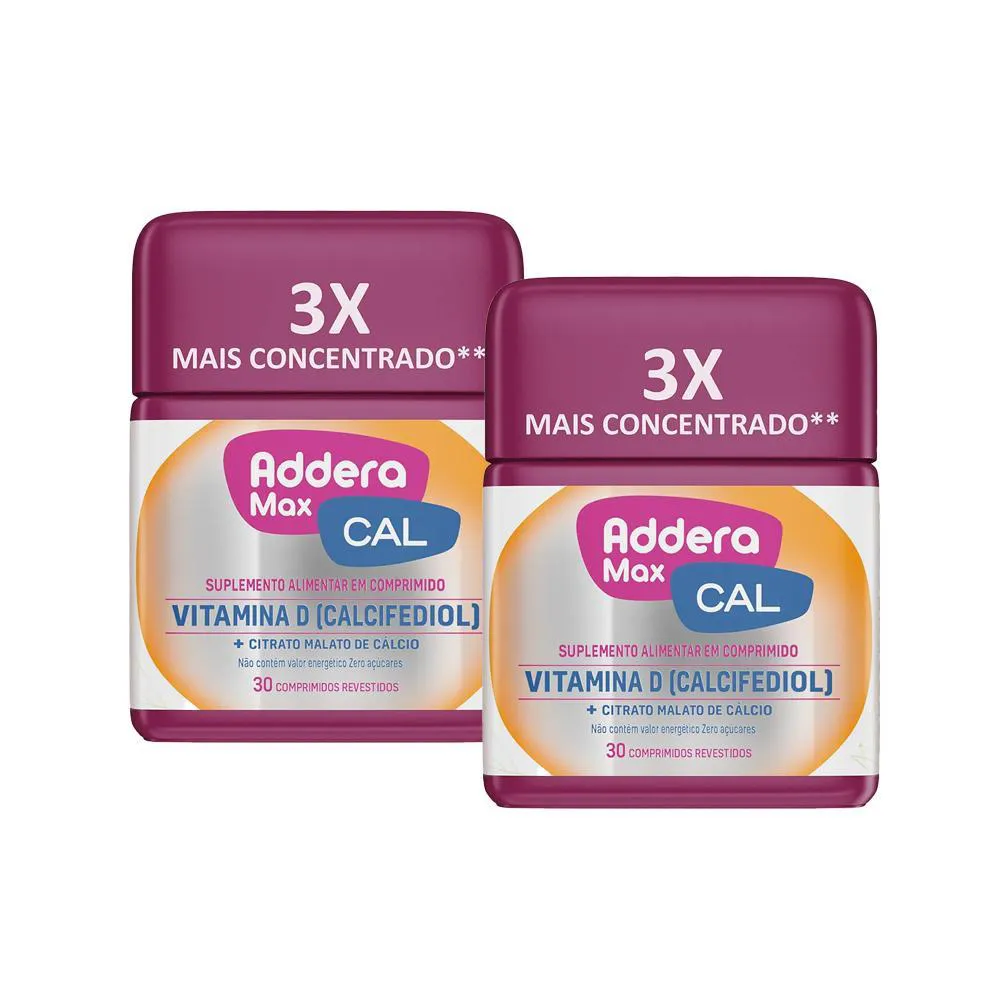Kit 2 Vitaminas D Addera Max + Cal – 30 comprimidos