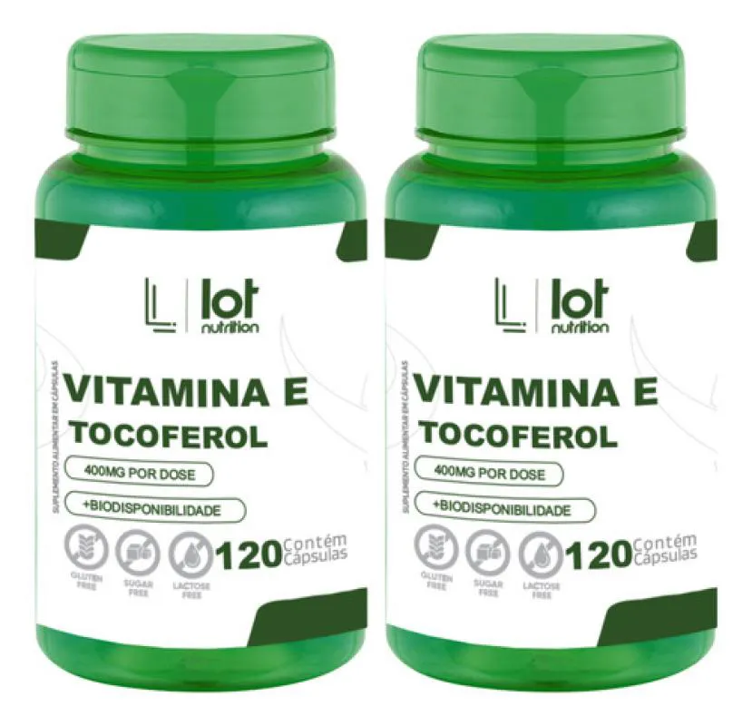 Kit 2un Vitamina e 400mg 120 cápsulas sem Sabor