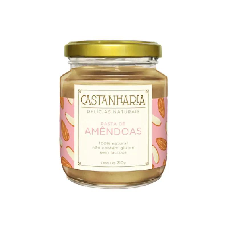 KIT 2X: PASTA DE AMêNDOAS ZERO AçúCAR VEGAN CASTANHARIA 210G