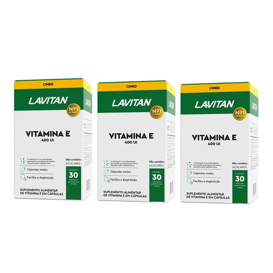 Kit 3 Lavitan Vitamina e 400Ui Suplemento – 30 Caps – Cimed