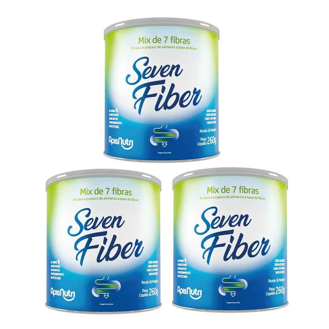 Kit 3 Seven Fiber Mix de Fibras sem Sabor – 260G – Apisnutri