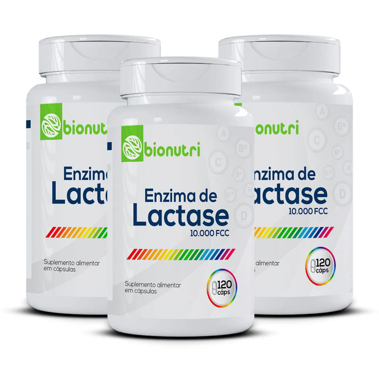 Kit 3x Suplemento Alimentar Enzima de Lactase 10.000fcc 120 cápsulas Bionutri