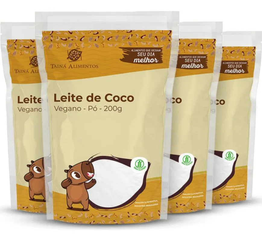 Kit 4 Leite de Coco em Po Vegano 200G – Taina Alimentos