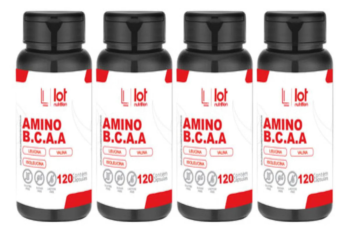 Kit 4un Bcaa 2:1:1 120 cápsulas sem Sabor