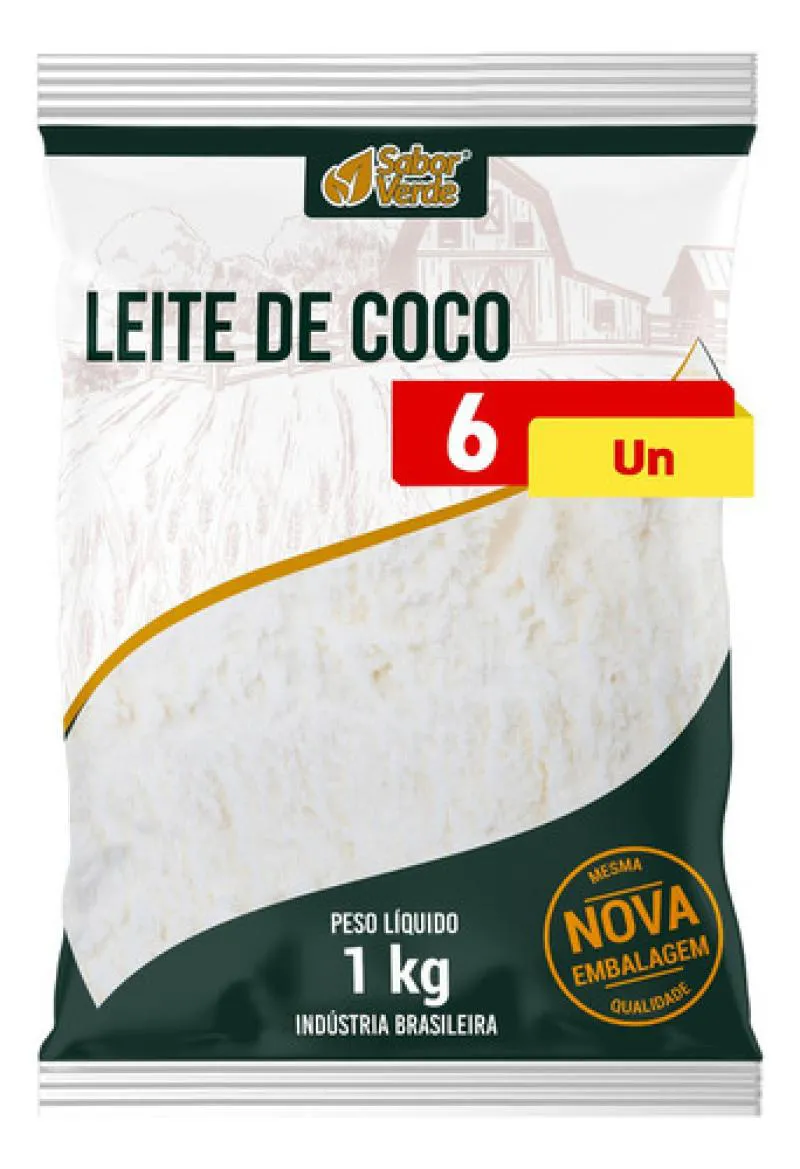 Kit 6 Leite de Coco em Po 1Kg – Sabor Verde