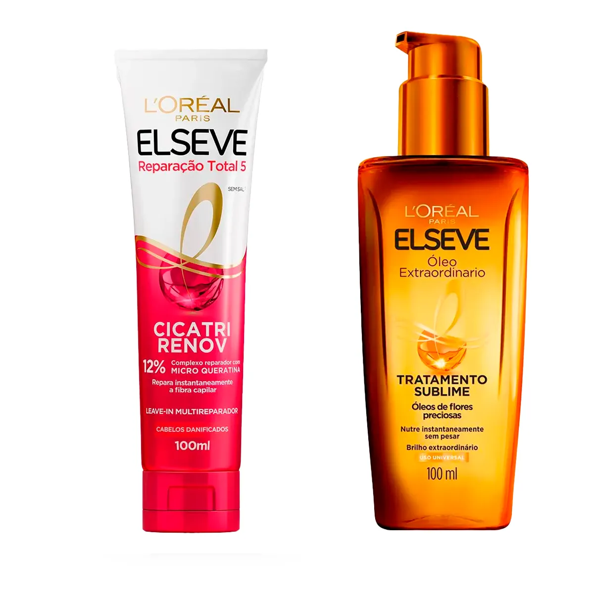 Kit Elseve Óleo Extraordinário + Leave-In L’Oréal Paris Elseve Reparação Total 5 Cicatri Renov, 100ml