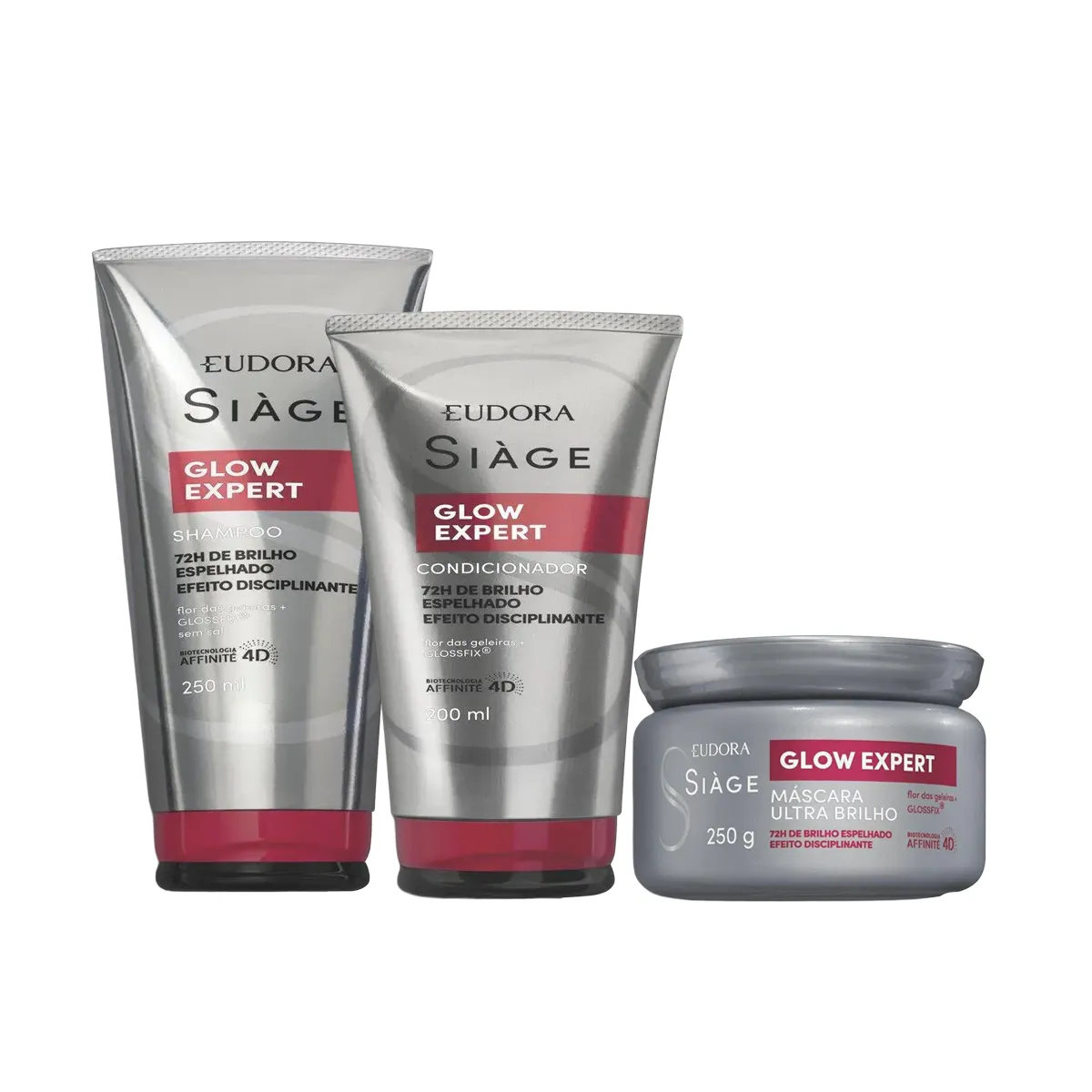 Kit Eudora Siàge Glow Expert Shampoo 250ml + Condicionador 250ml +Máscara 250g