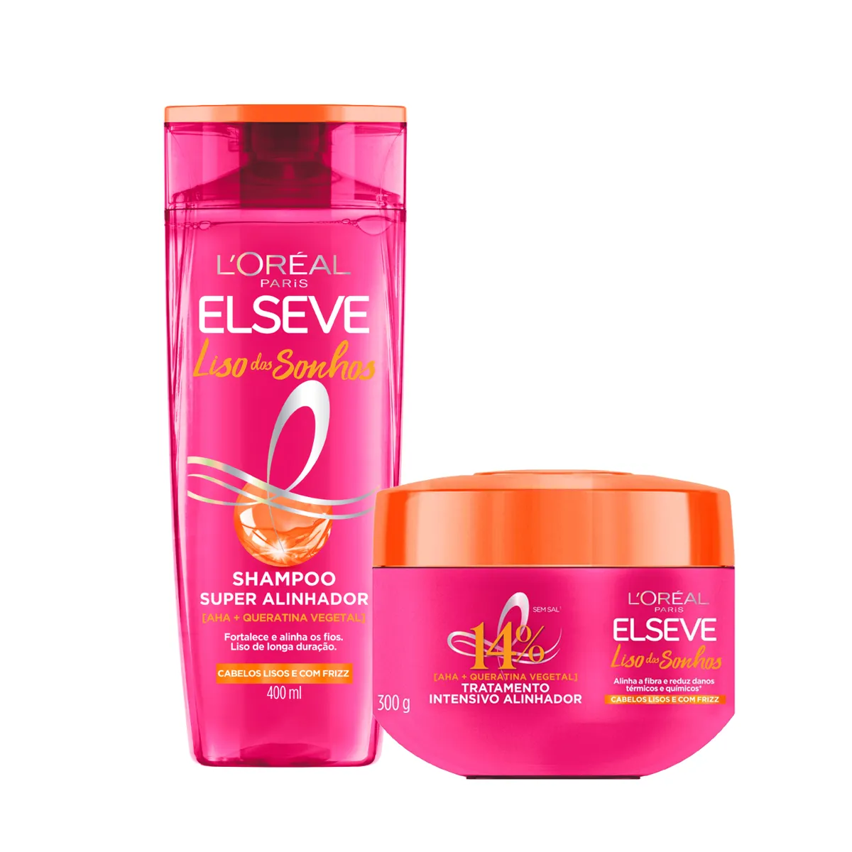 Kit L’Oréal Paris Elseve Liso dos Sonhos Shampoo 400ml + Creme de Tratamento 300g