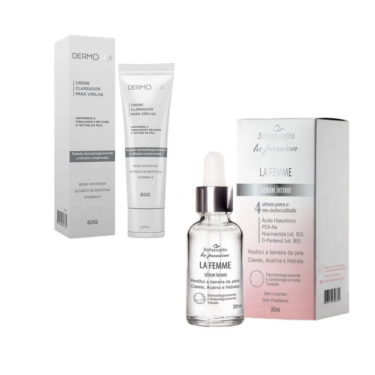 Kit Sérum Intimo Rejuvenescimento Vaginal + Creme Clareador