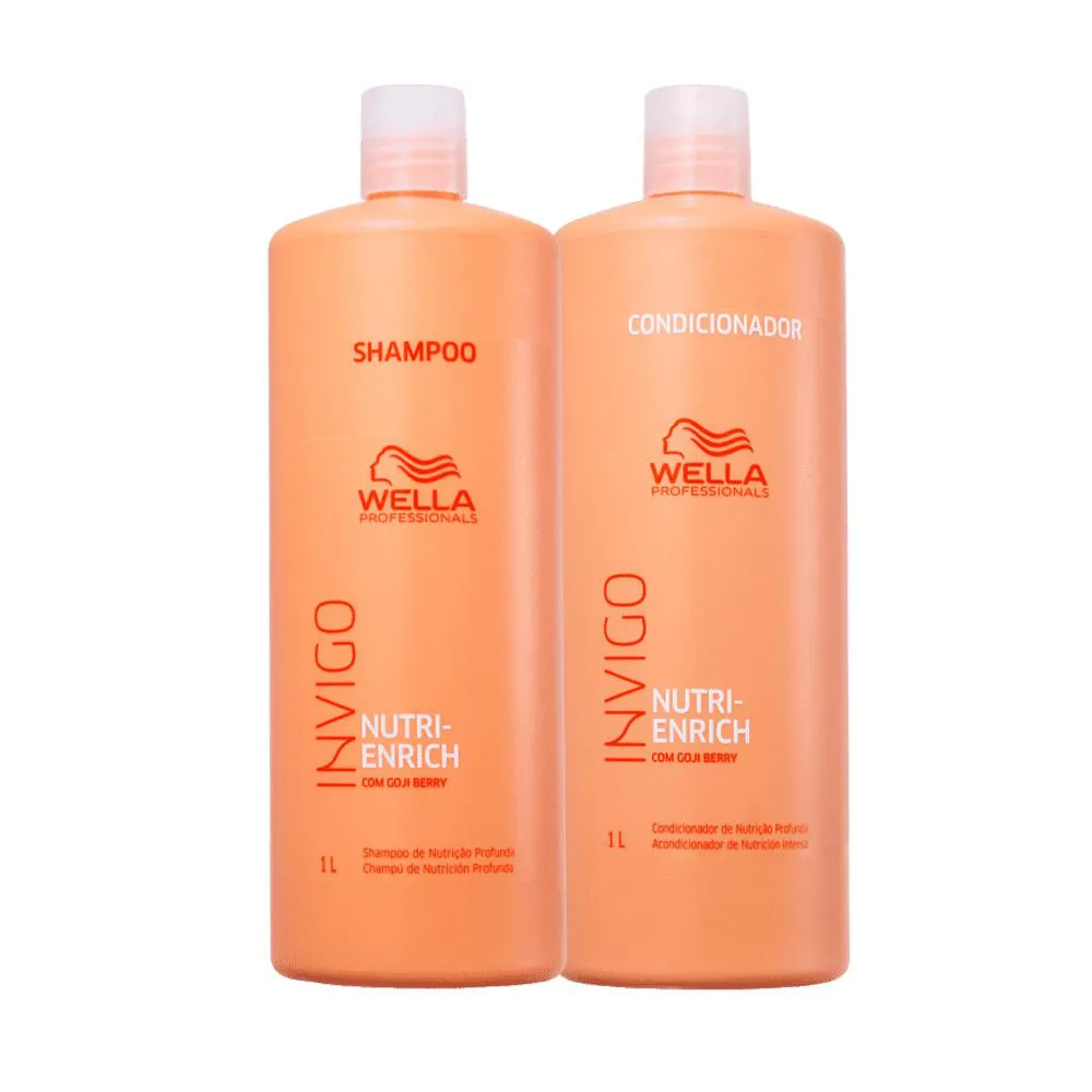 Kit Wella Invigo Nutri Enrich Shampoo 1L + Condicionador 1L
