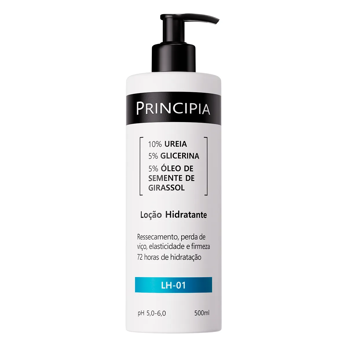 Loção Corporal Hidratante Principia LH-01 10% Ureia + 5% Glicerina + 5% Óleo de Semente de Girassol 500ml
