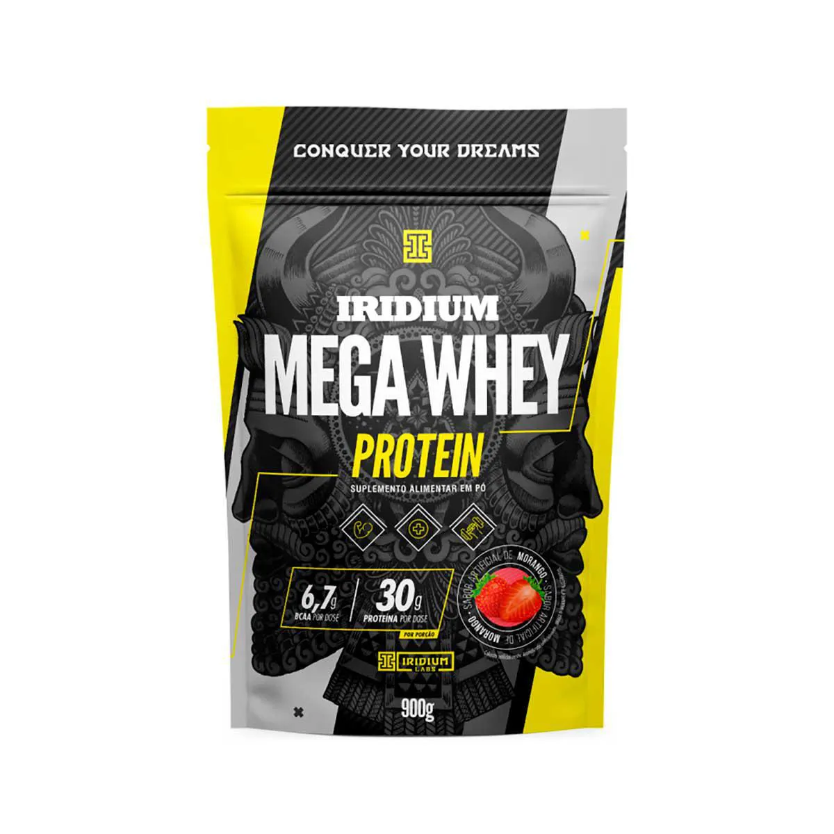 Mega Whey Protein Iridium Morango 900g