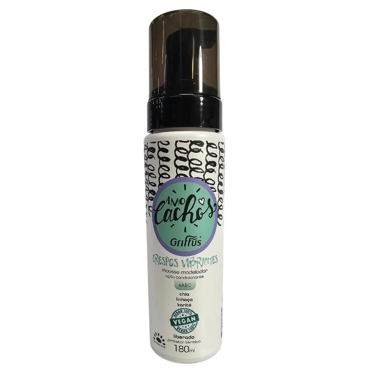 Mousse Modelador Crespos Vibrantes 4abc Vegano Amo Cachos Griffus 180ml