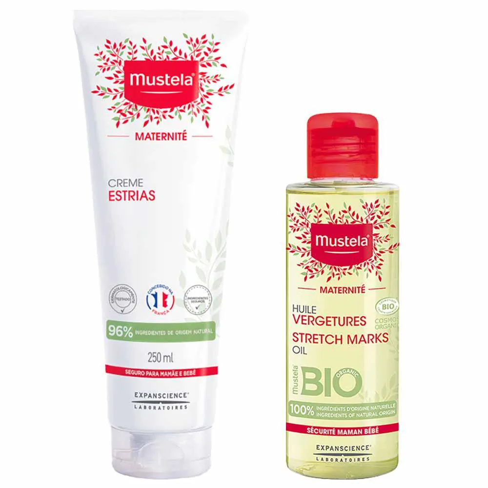 Mustela Maternité Kit – Creme para Estrias 250Ml + Óleo para Prevenção de Estrias 105Ml