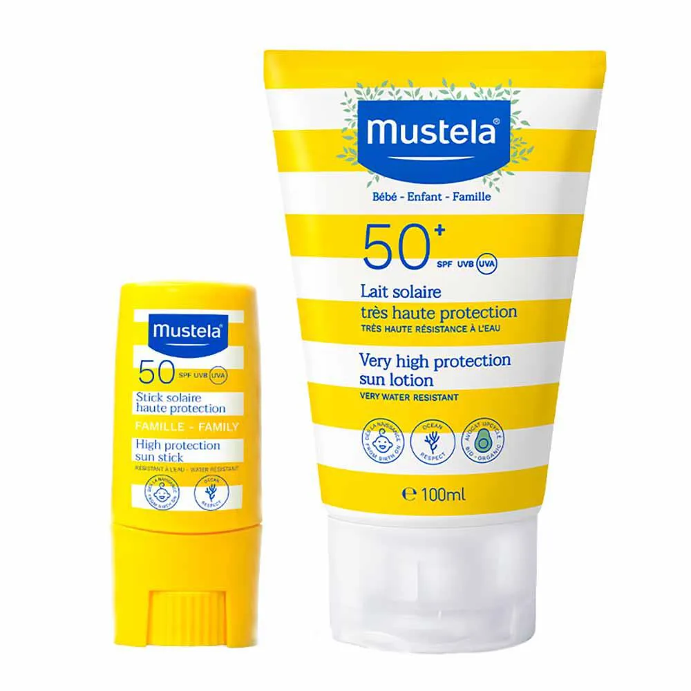 Mustela Solaire Haute Protection Kit – Protetor Solar Infantil Fps50+ + Protetor Solar Fps50