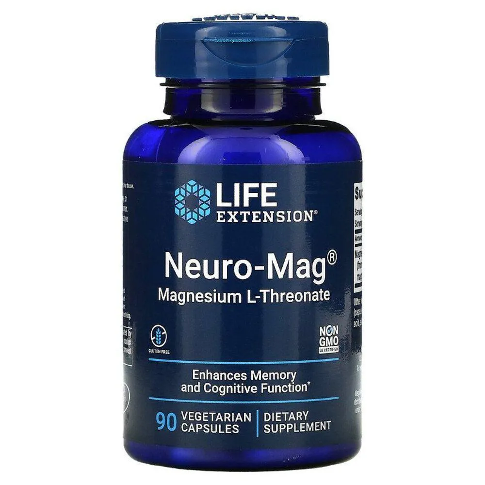 Neuro-Mag, Magnésio L-Treonato 90 Cápsulas – Life Extension