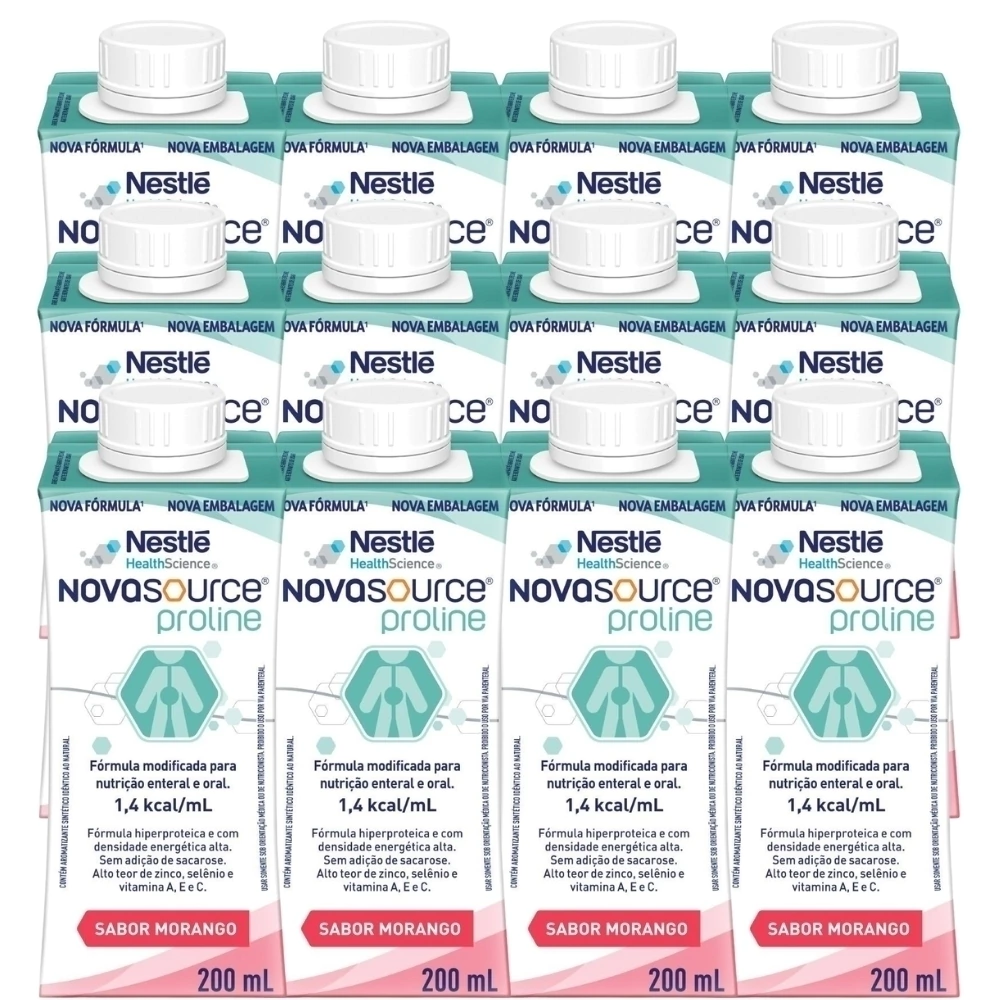 Nutrição Enteral E Oral Novasource Proline Morango 200Ml 12 Unidades