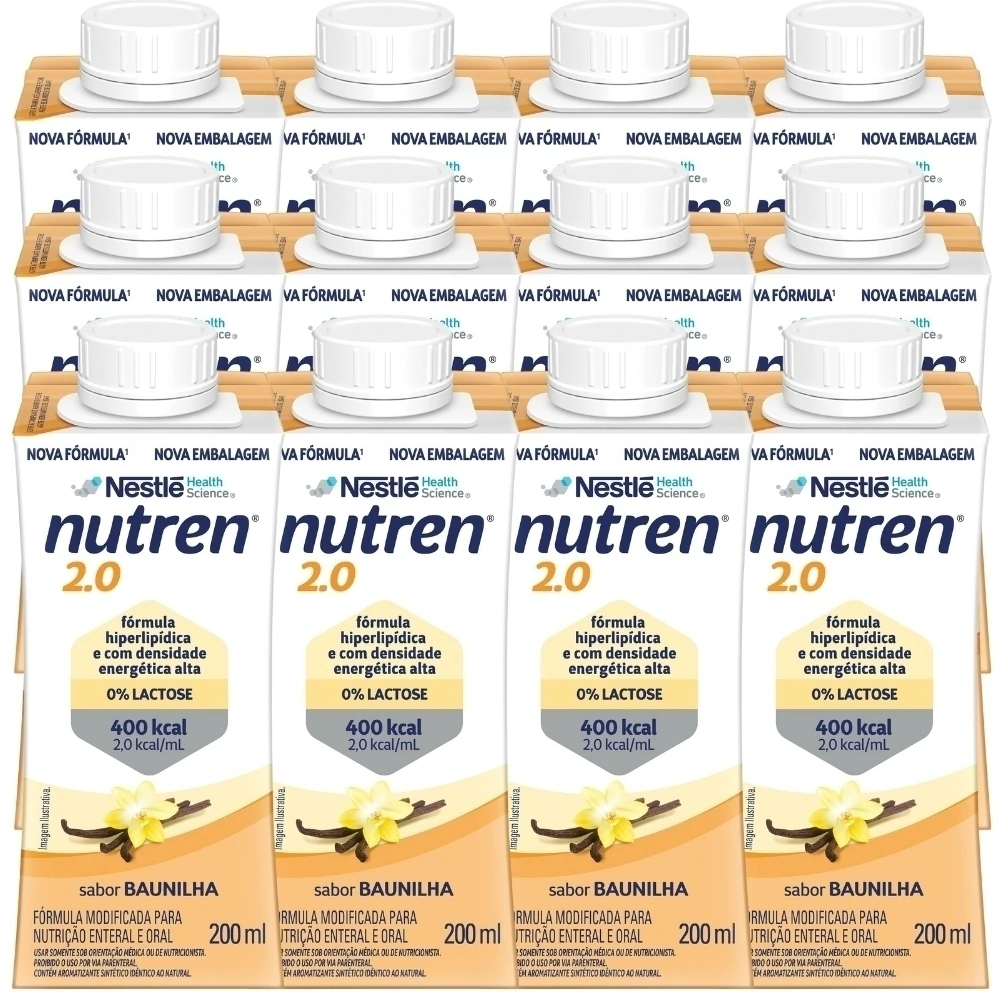Nutrição Enteral E Oral Nutren 2.0 Baunilha 200Ml 12 Unidades