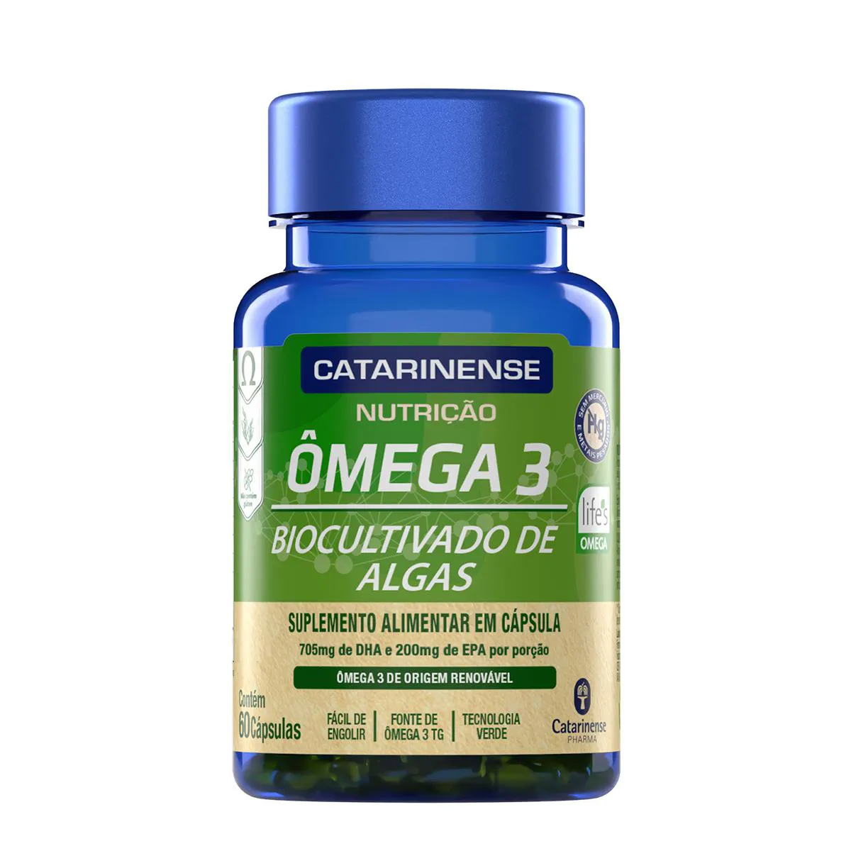 Ômega 3 Biocultivado de Algas Catarinense Nutrição 60 Cápsulas